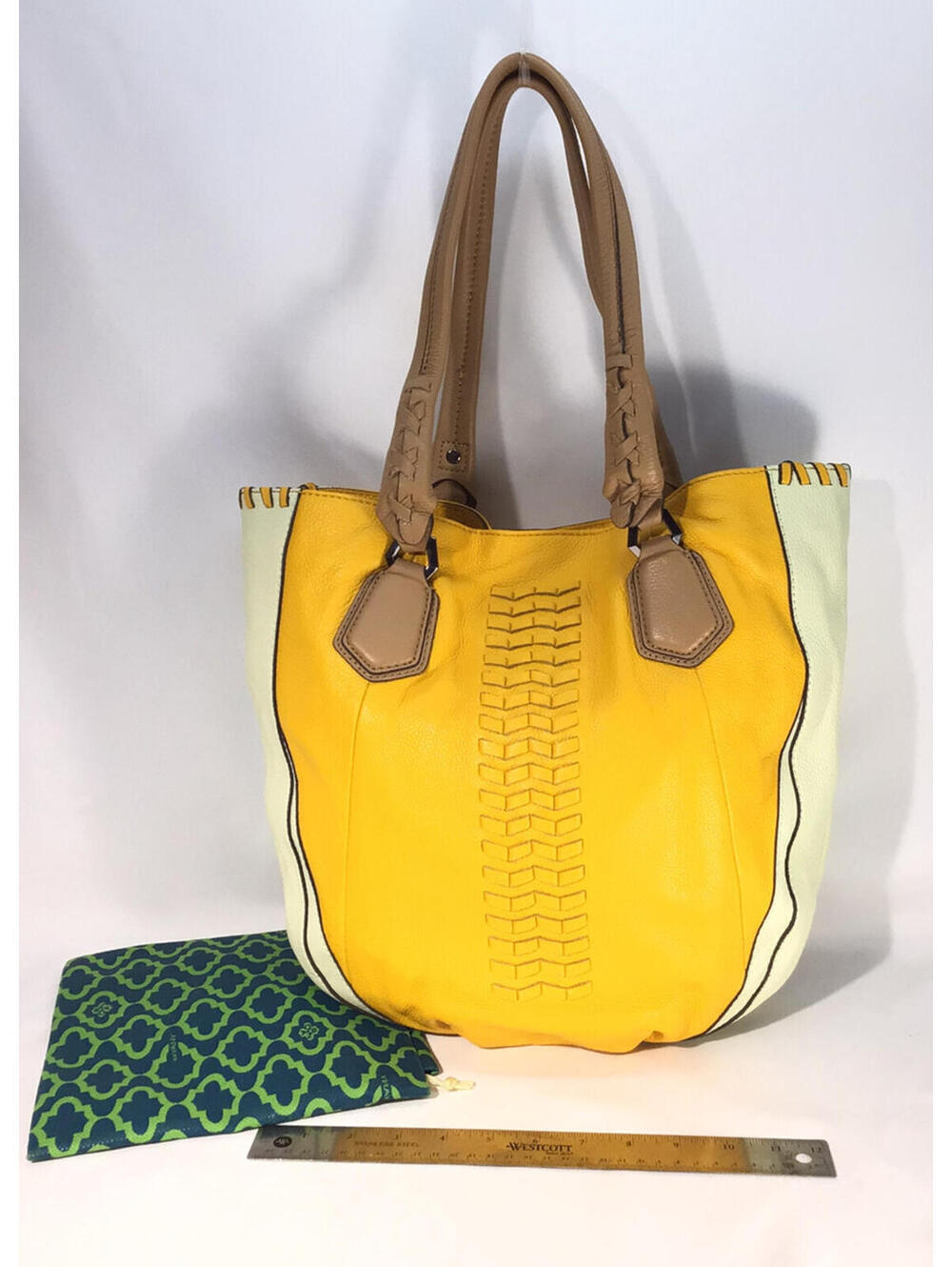 Oryany Lyssie Soft Pebbled Leather Color-Block Sun Yellow
